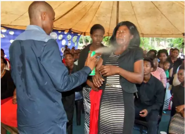 South African pastor sprays insecticide on members to heal them [PHOTO]